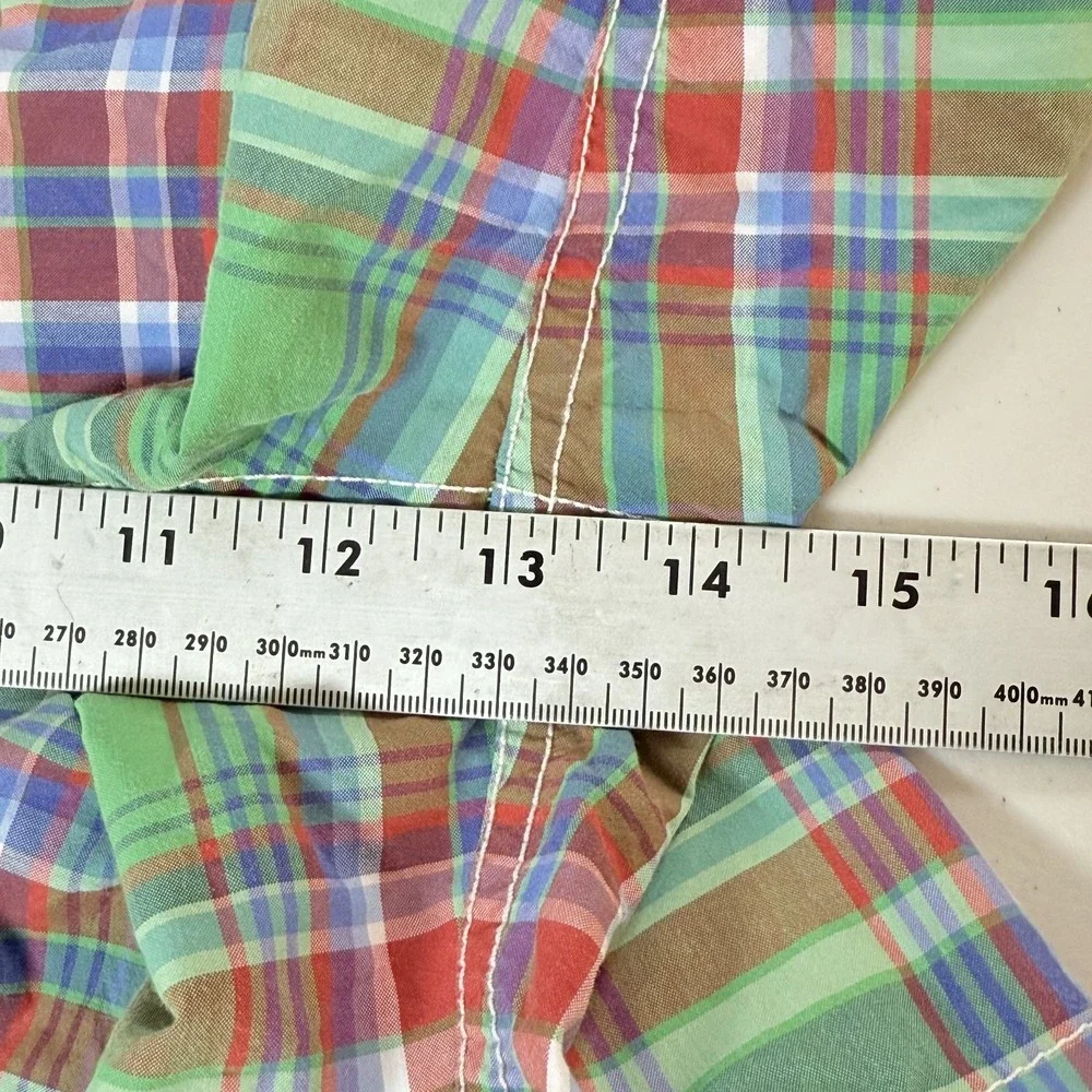 Vintage Polo by Ralph Lauren Plaid Swim Trunks Mens XL Green Lined Pony 90s Prep